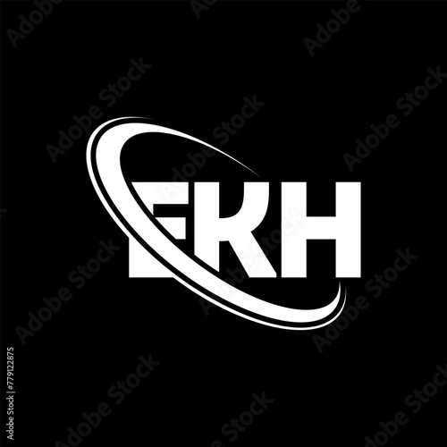 EKH logo. EKH letter. EKH letter logo design. Initials EKH logo linked with circle and uppercase monogram logo. EKH typography for technology, business and real estate brand. photo