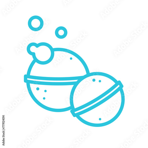Bath bombs icon. Isolated on white background. From blue icon set.