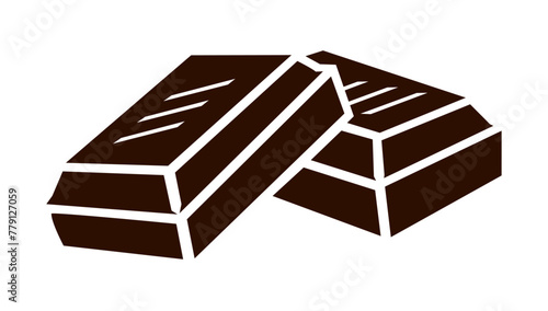 Konstfotografi Chocolate bar pieces line icon vector illustration