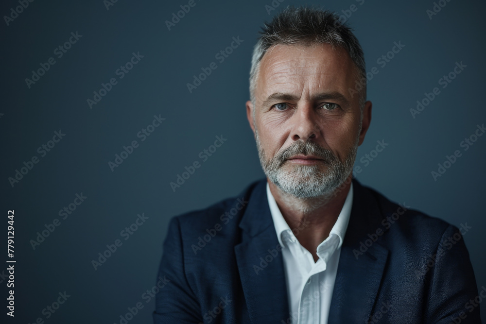 A man with a beard is wearing a suit and white shirt A man with a beard is wearing a suit and white shirt