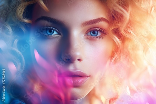 A teen blowing iridescent bubbles outdoors, creating a whimsical, dreamy atmosphere