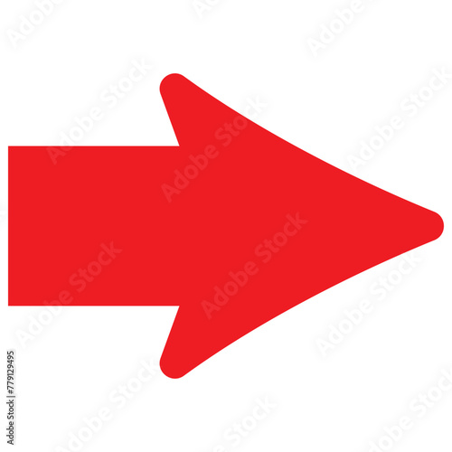 Straight pointed arrow icon. Black arrow pointing to the right. Black direction pointer photo