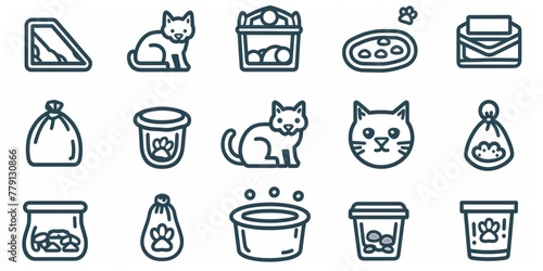 A variety of cute cat and dog icons. Perfect for pet-related designs