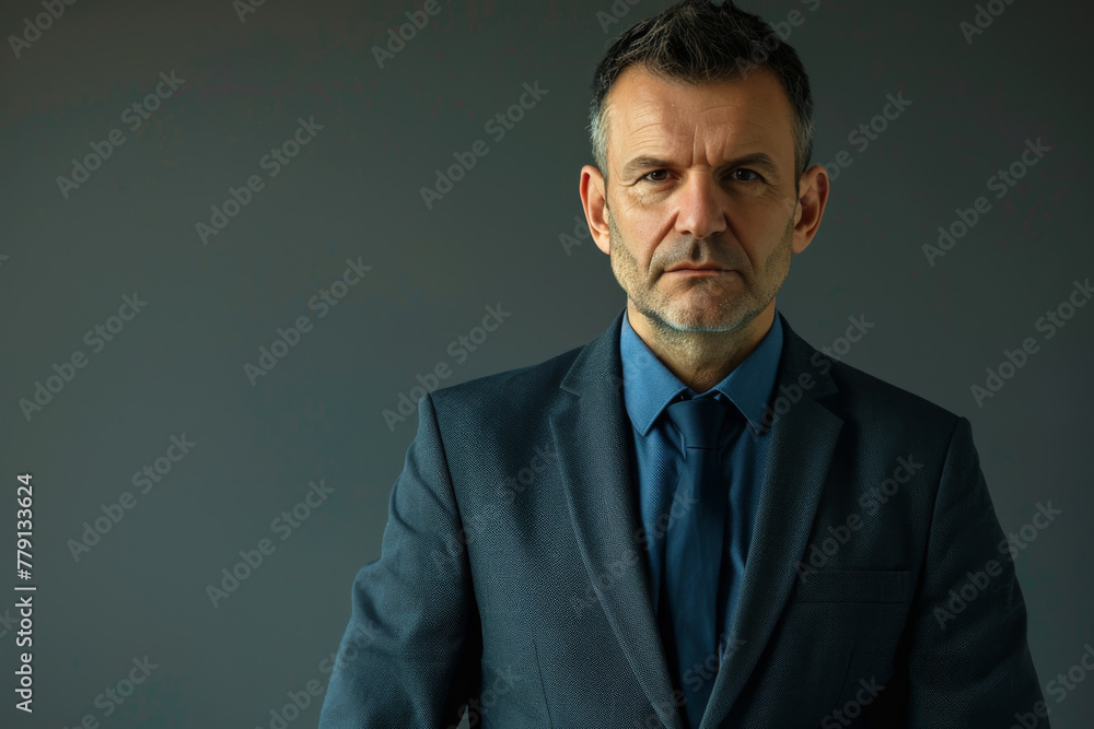 A man in a suit and tie is looking at the camera A man in a suit and tie is looking at the camera
