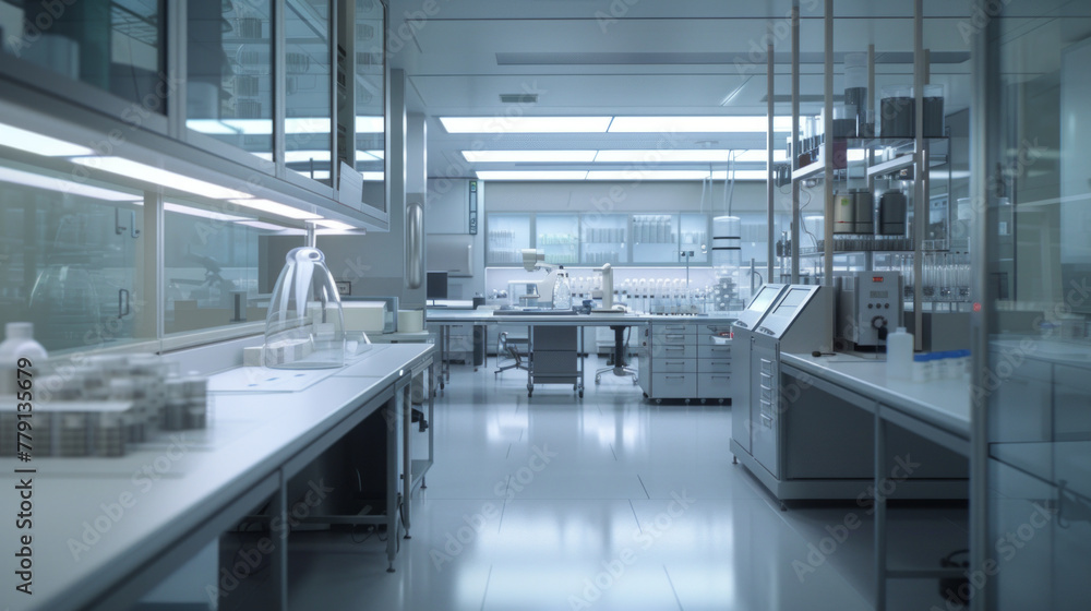 A state-of-the-art pharmaceutical formulation development laboratory with formulation scientists' workstations and tablet compression machines A state-of-the-art pharmaceutical formulation development laboratory with formulation scientists' workstations and tablet compression machines