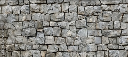 The texture of the square stone walls is neatly arranged