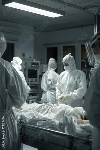 A group of doctors in a hospital setting, suitable for medical concepts