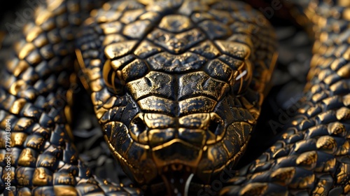 Detailed view of a snake's head, suitable for educational materials © Fotograf