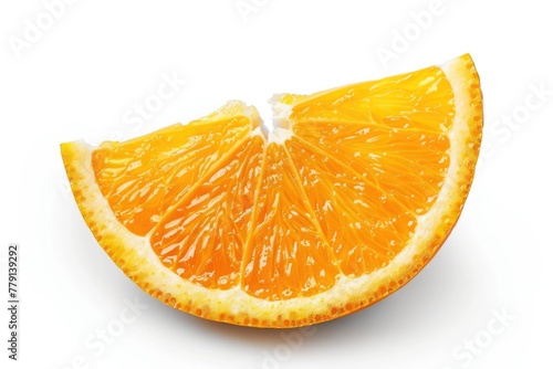 Fresh halved orange on clean white background. Perfect for food and kitchen-related designs