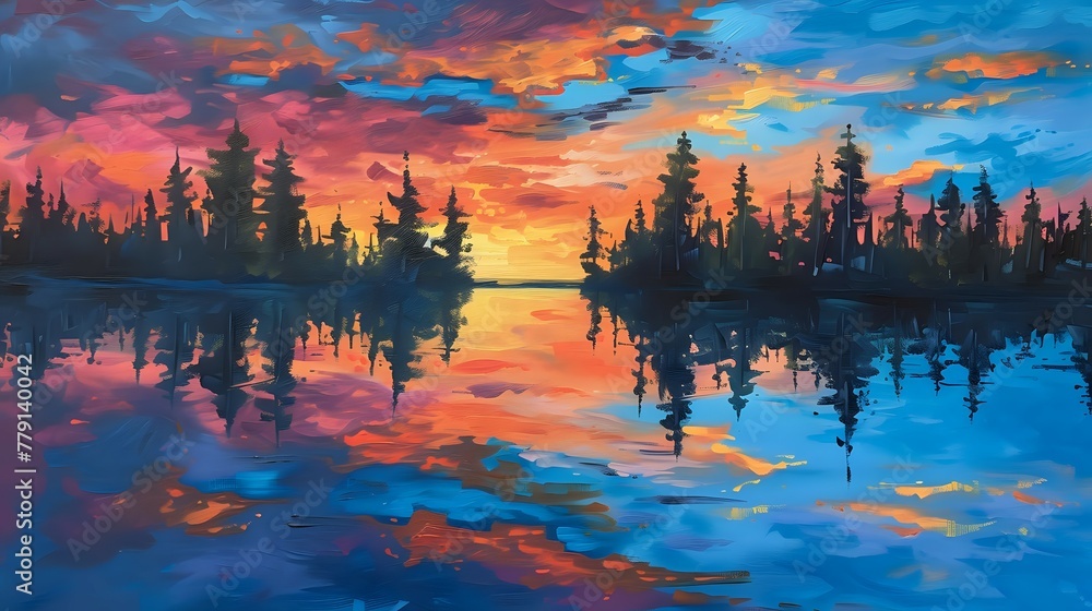 Naklejka premium Peaceful Horizon Reflections./n