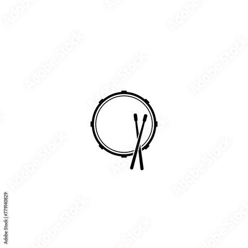 Snare drum icon isolated on white background