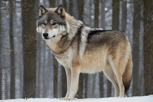 wolf in winter Generative Ai