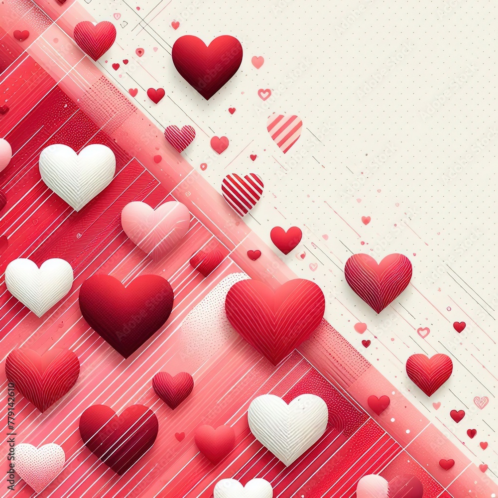 Red 3D heart with beautiful background and attractive colors.with Generative AI technology	

