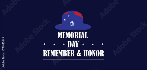 Memorial Day Remember & Honor White Text Design