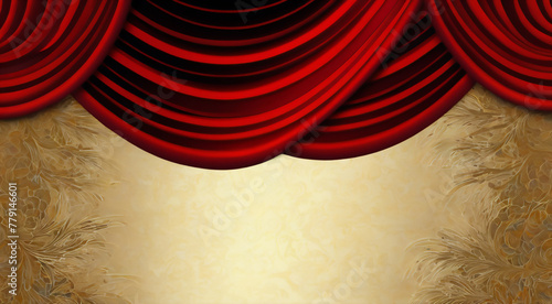 赤いカーテンのステージ AI画像 ジェネレーティブAI