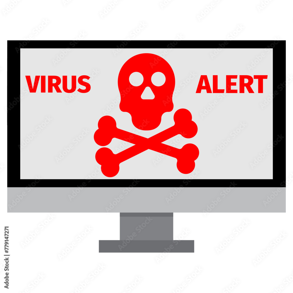 Virus Alert Warning message on computer screen, online hacker attack on computer
Virus Alert Warning message on computer screen, online hacker attack on computer