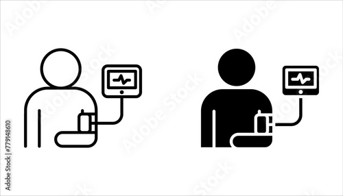 Blood pressure icon set vector sign and symbol isolated on white background