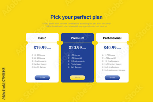 Gradient Pricing or data table UI design