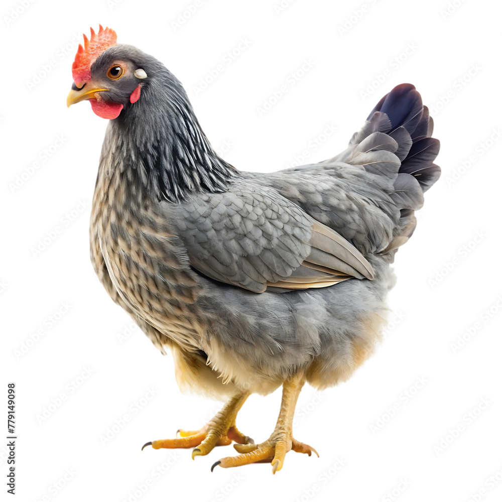 Fototapeta premium cute chicken in flat cartoon style