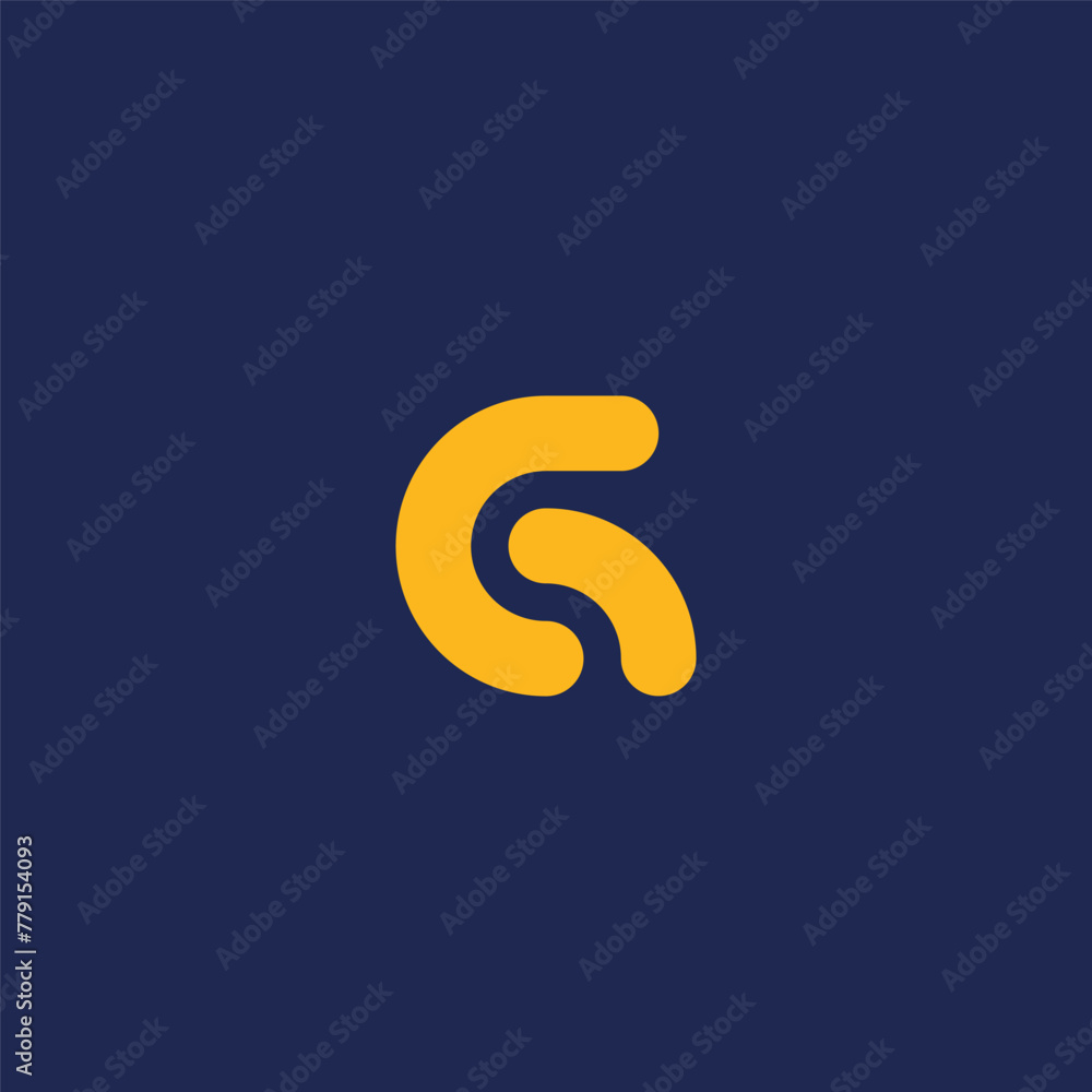 G letter initial logo rounded geometric style - yellow.
