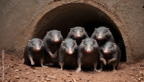 A Mole Family Gathering For A Celebration In The T photo