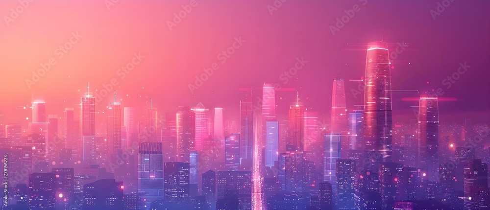 Connected Urban Dreamscape: IoT and 5G Infusion. Concept Urban Development, Internet of Things (IoT), 5G Technology, Smart Cities, Connectivity Innovation