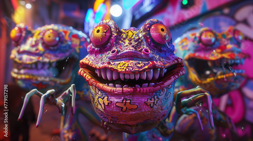Surreal Colorful Grotesque Frogs