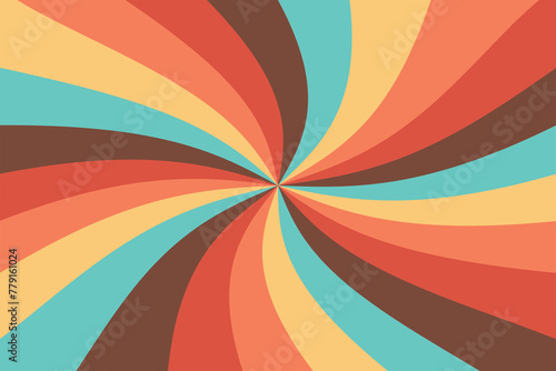 Retro style colored sunburst or sunbeam swirl. abstract background with rays © Adrian