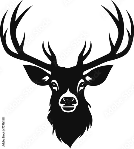 deer head silhouette © ﻿ Vector. Art