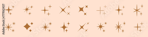 Shine icon. Shine set. Silhouette style. Vector illustration.