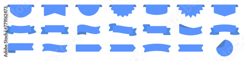 Ribbon banner set. Price tag collection. Vector illustration.