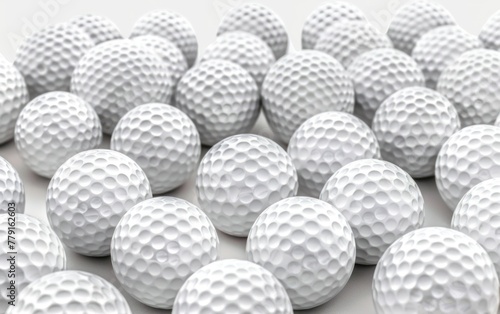 Endless Rows of White Golf Balls Pattern