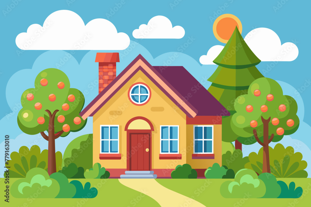 Fototapeta premium cute house vector 