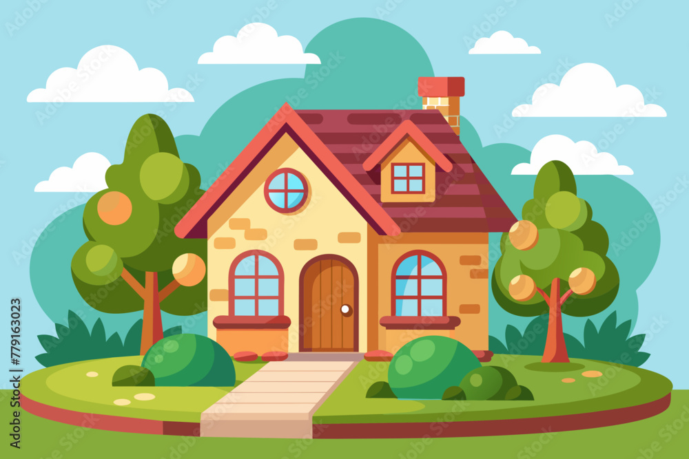 Naklejka premium cute house vector 