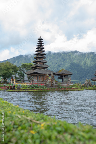 Ulun Danu Beratan is an iconic temple on Lake Beratan  Bali  Indonesia