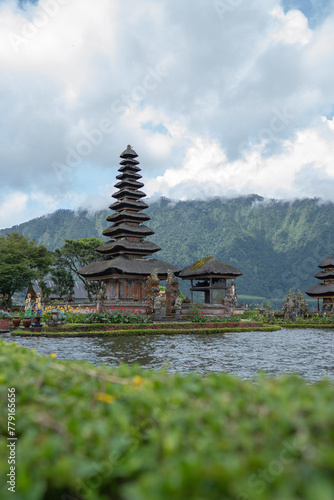 Ulun Danu Beratan is an iconic temple on Lake Beratan  Bali  Indonesia