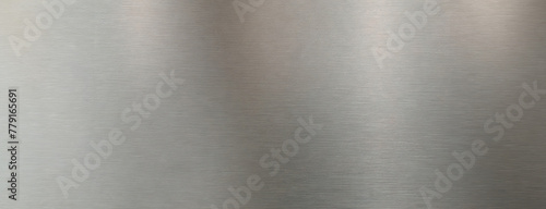 Texture of grey metal or a material without a distinct pattern. Metallic sheen plain surface, background. Panorama with copy space. photo