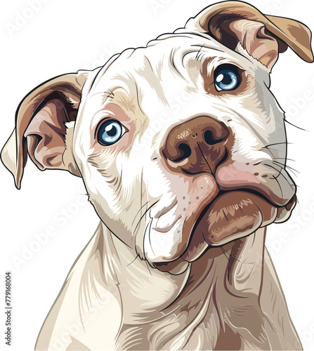 Pitbull Dog art vector illustration 