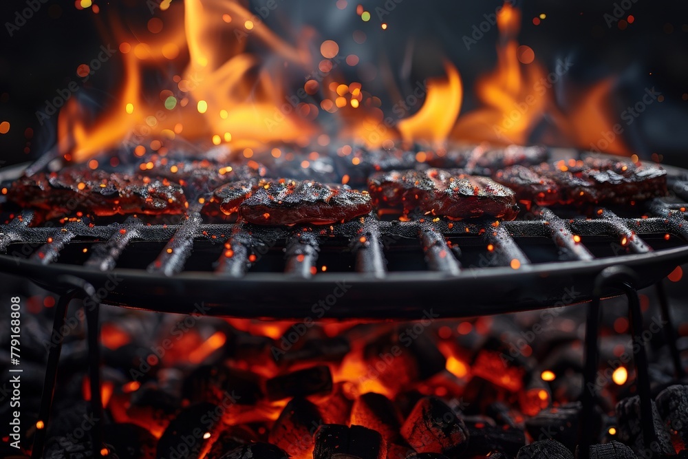 Hot meat on the barbecue. Hot meat on the barbecue.