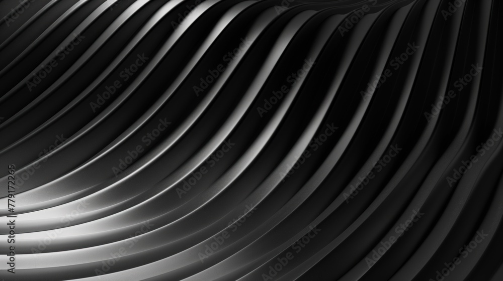 Obraz premium Abstract black and white wavy lines create a dynamic pattern