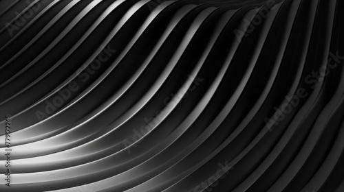 Abstract black and white wavy lines create a dynamic pattern