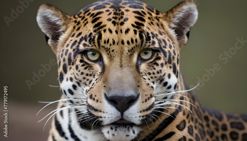 A Jaguar With Its Eyes Narrowed In Concentration
