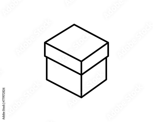 Delivery packaging vector icon. Cargo cardboard box icons. Carton package sign from line geometric shapes.