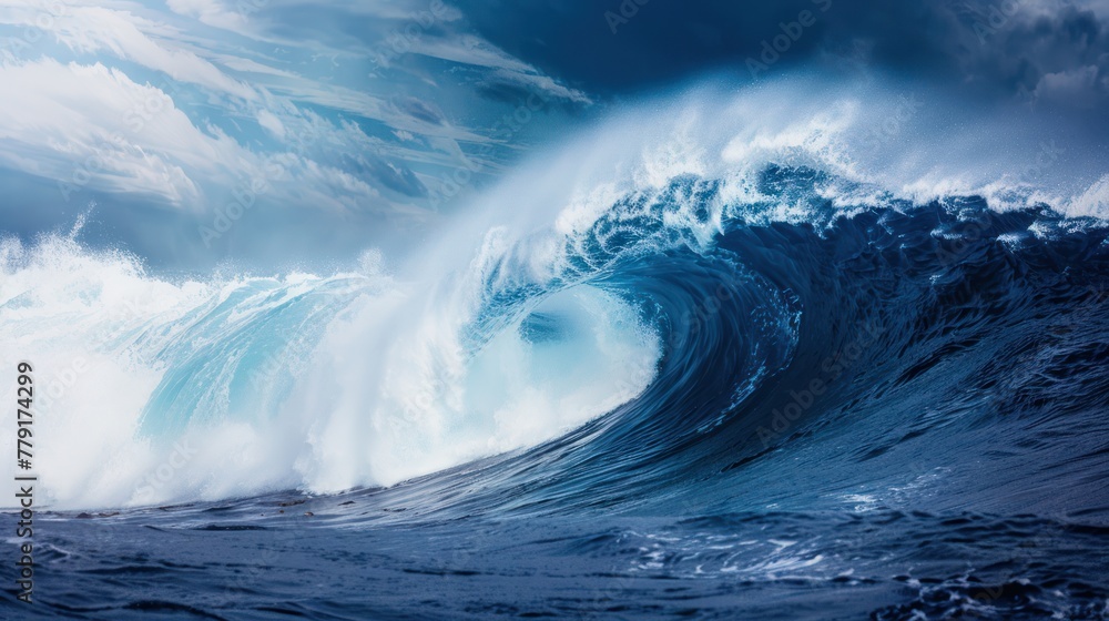 Fototapeta premium beautiful waves in the ocean, sunny weather