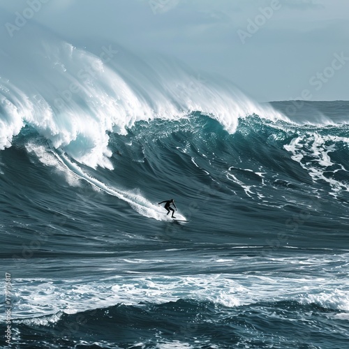 Riding the Waves: Surfer Conquering the Mighty Sea