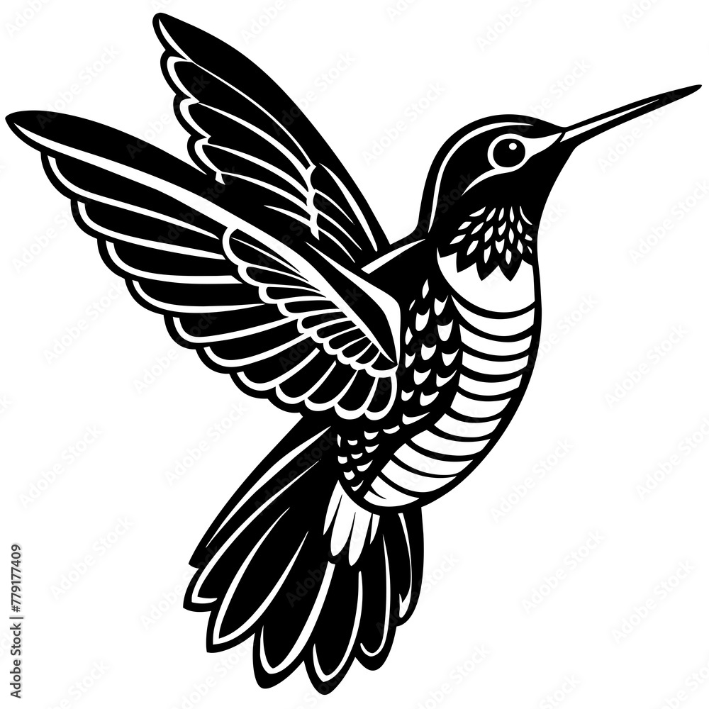 Obraz premium hummingbird silhouette vector illustration svg file