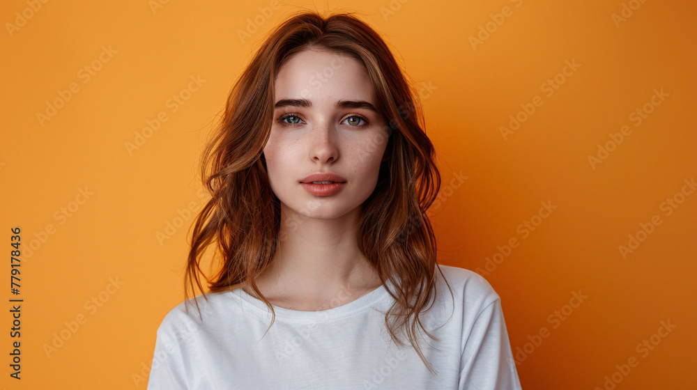 Gorgeous girl's expression on a simple background. A stunning portrait of innocence and grace. Gorgeous girl's expression on a simple background. A stunning portrait of innocence and grace.