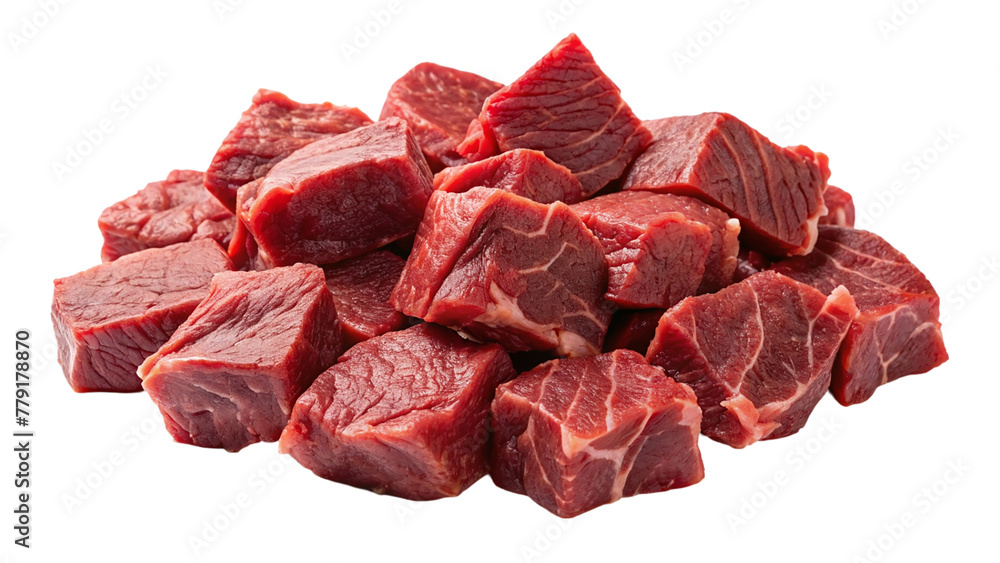 Pile of raw beef meat isolated on transparent background. Top view. Pile of raw beef meat isolated on transparent background. Top view.
