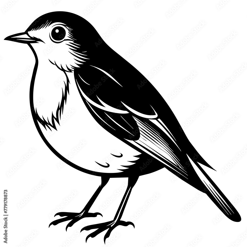 Obraz premium robin silhouette vector illustration svg file