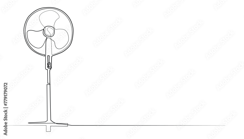 fan continuous line. illustration of a home fan drawn in one vector line. single line electronic fan fan continuous line. illustration of a home fan drawn in one vector line. single line electronic fan